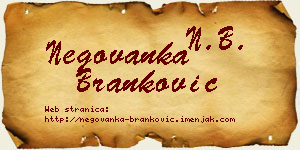 Negovanka Branković vizit kartica